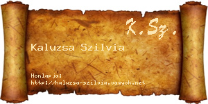 Kaluzsa Szilvia névjegykártya
