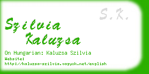 szilvia kaluzsa business card